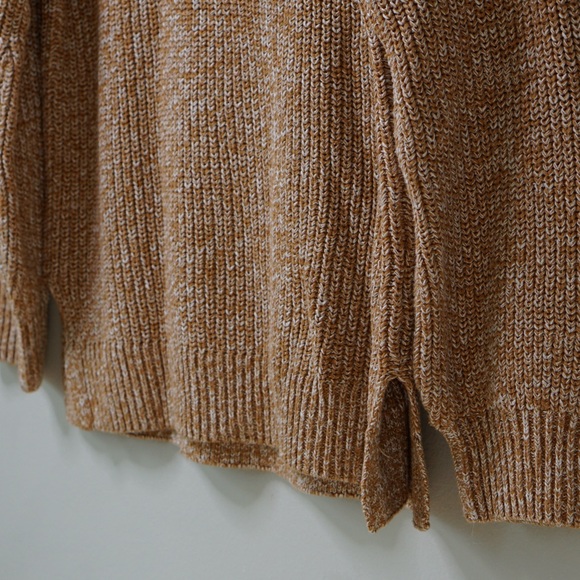 Cupcakes & Cashmere Mock Neck
Marled Knit Sweater Cotton Caramel Brown Size L - Picture 3 of 4